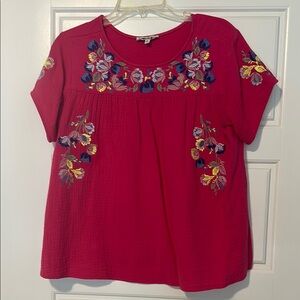 Elegant Floral Embroidered Women's Blouse